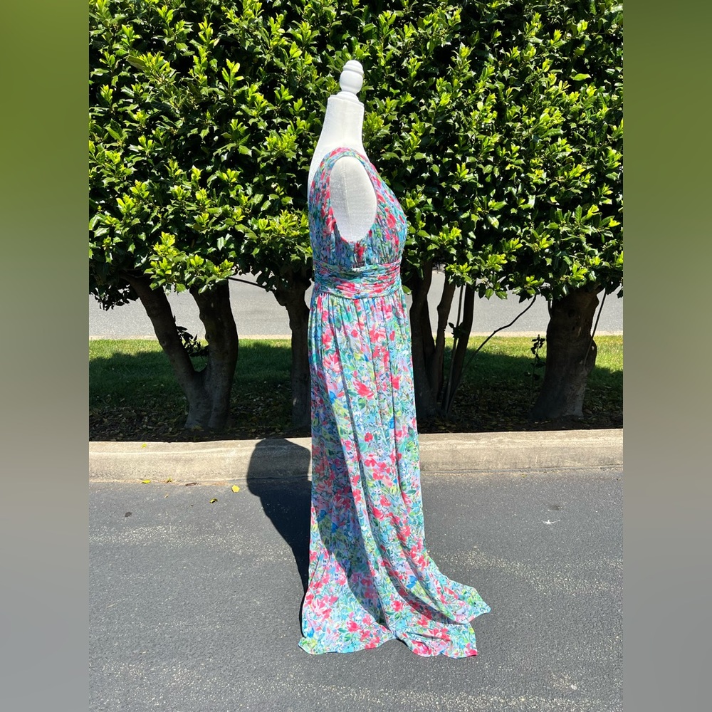 AIDAN BY AIDAN MATTOX Pleated Chiffon Print Dress NWT - Picture 7 of 12